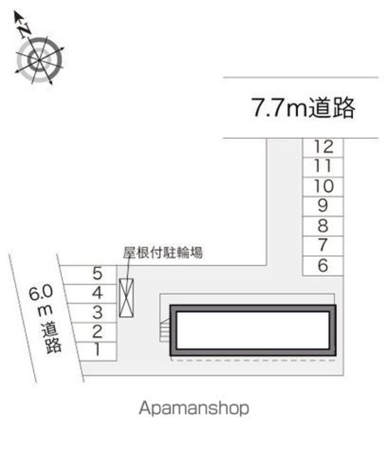 レオパレス琵琶渕レジデンスⅡ[1K/23.18m2]の配置図