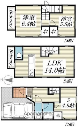 錦町１丁目戸建[2SLDK/75.45m2]の間取図
