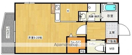 広島県広島市中区舟入幸町[1K/29.43m2]の間取図