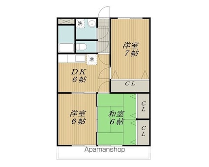レジデンス・パーシモン[3DK/55.25m2]の間取図