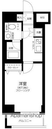 東京都港区西麻布１丁目[1K/25.6m2]の間取図