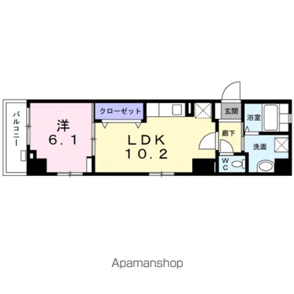 Ｌｉｎｏ　ａｓａｋｕｓａ[1LDK/40.68m2]の間取図