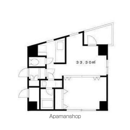 東京都新宿区片町[1DK/33.3m2]の間取図