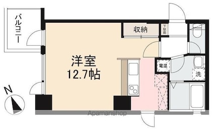 パサル藤塚[1R/37.78m2]の間取図