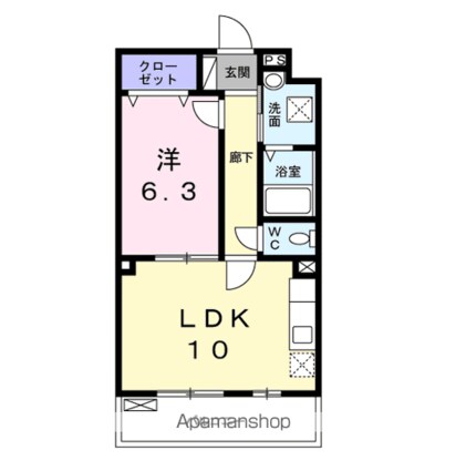 ザ　レジデンス　京都・東[1LDK/41.83m2]の間取図