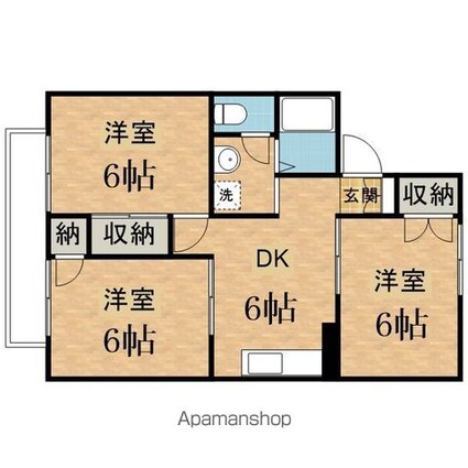 エステート峰[3DK/53.46m2]の間取図