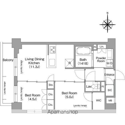 【中野区弥生町のマンションの間取り】