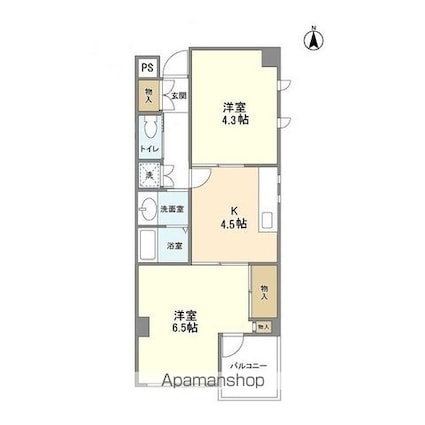 愛知県名古屋市西区香呑町５丁目[2K/45m2]の間取図