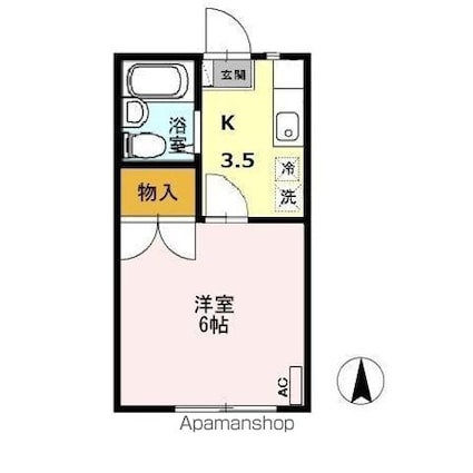 佐々木ハイツ[1K/17.58m2]の間取図