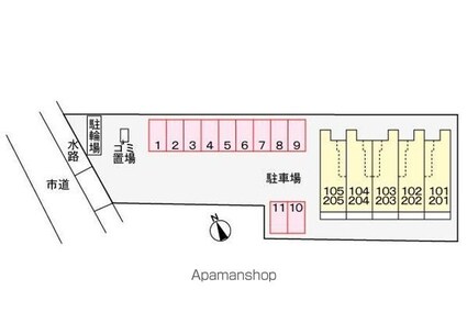 サン　クレスト[1LDK/45.07m2]の配置図