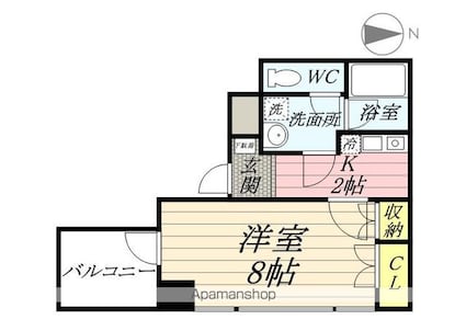 小宮ビル[1K/26.12m2]の間取図