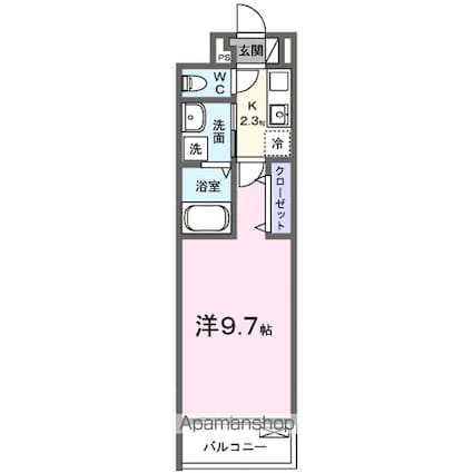 サンクレール[1K/28.87m2]の間取図
