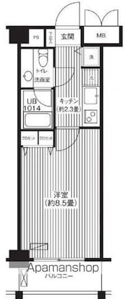ＫＪ新板橋[1K/25.49m2]の間取図