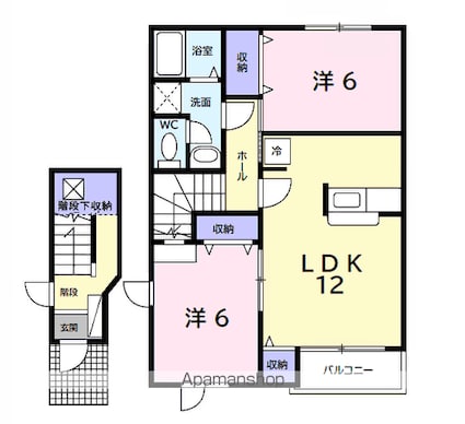 ファースト　デューⅡ[2LDK/62.62m2]の間取図