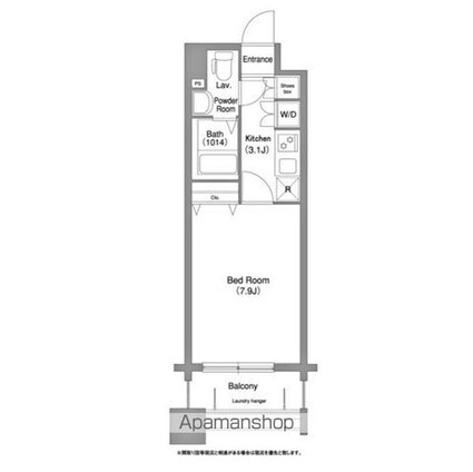 コンフォリア谷塚[1K/25.2m2]の間取図