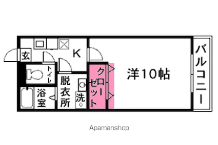 サンヒルズ長嶺[1K/29.8m2]の間取図
