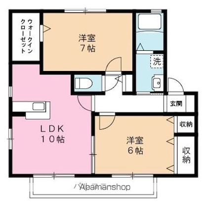 ソシア・ボナール[2LDK/55.48m2]の間取図