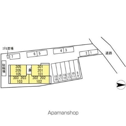 Ｄーｒｅｓｉｄｅｎｃｅ・Ｋ川北[2LDK/61.51m2]の配置図