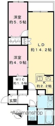 ハーモニー多摩平[2LDK/62.21m2]の間取図