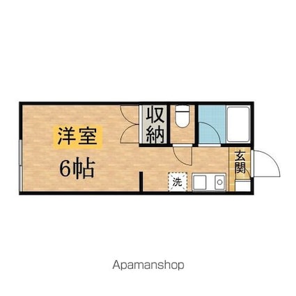 エステル堀之内[1R/19.44m2]の間取図
