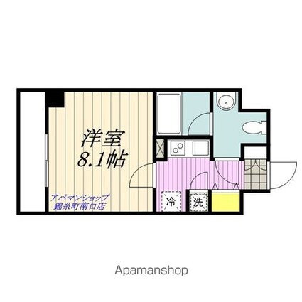 東京都墨田区緑４丁目[1K/25.42m2]の間取図