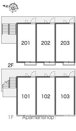 レオパレスルミネ[1K/20.28m2]の配置図