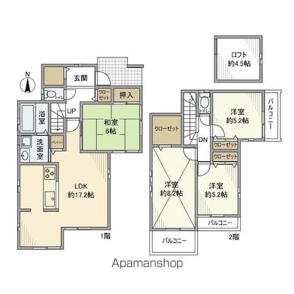 西大泉戸建[4LDK/99.42m2]の間取図