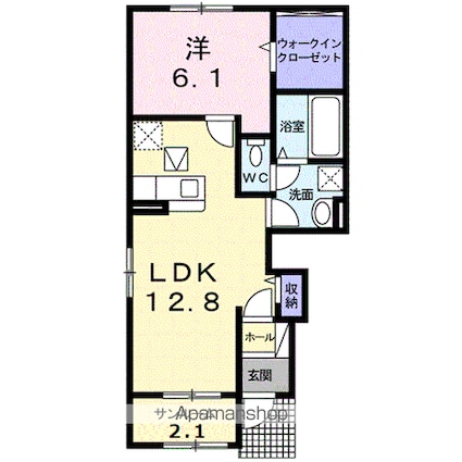 サードジールＢ[1LDK/50.13m2]の間取図