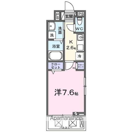 ラフレシールＳ[1K/27.02m2]の間取図