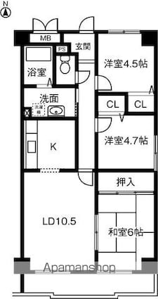 愛知県名古屋市瑞穂区山下通５丁目[3LDK/70.03m2]の間取図