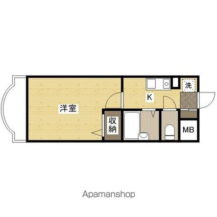 広島県広島市安佐南区長束５丁目[1K/21m2]の間取図