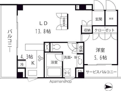 オークウッドハウス[1LDK/51.94m2]の間取図