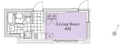 エクサム中目黒[1R/20.59m2]の間取図
