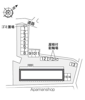 レオパレスハーモニー[1K/19.87m2]の配置図