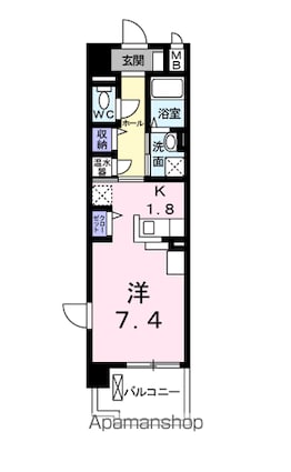 ステュディオ　ジオ[1K/30.96m2]の間取図