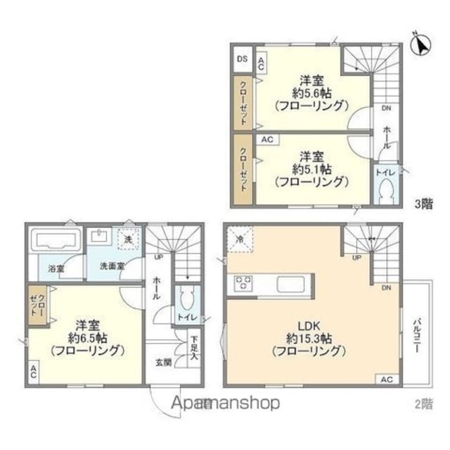 Ｋｏｌｅｔ尾山台南０５[3LDK/80.2m2]の間取図