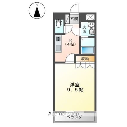 ハーベスト南畝[1K/30.96m2]の間取図
