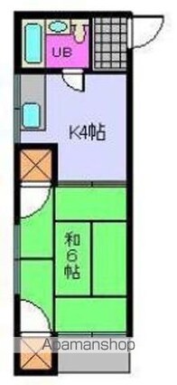 コーポ飛鳥[1K/19.44m2]の間取図