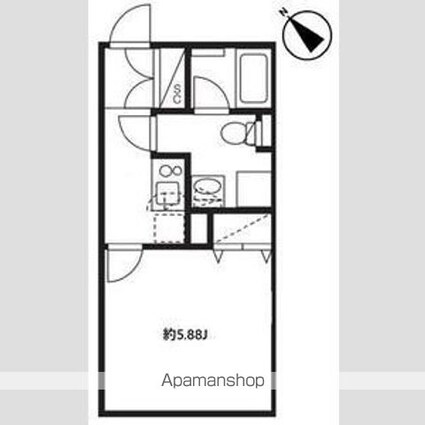 ルーデンス常盤台Ⅲ[1K/21.53m2]の間取図