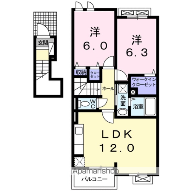 サン・プリムローズ[2LDK/57.71m2]の間取図