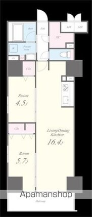 スターズスクエア浦和美園[2LDK/61.34m2]の間取図