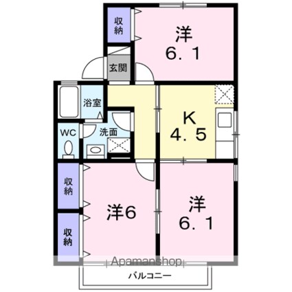 ヴィラ・ヒロタＡ[3K/53.73m2]の間取図