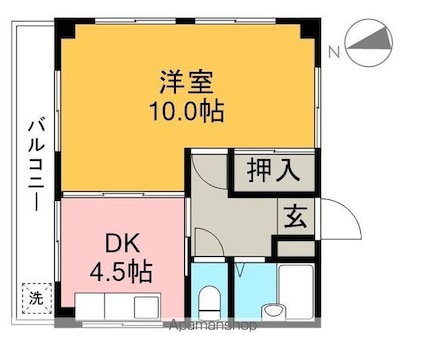 コーポ岬[1LDK/30m2]の間取図