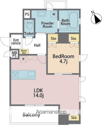 サン・ミッシェル[1LDK/52.05m2]の間取図