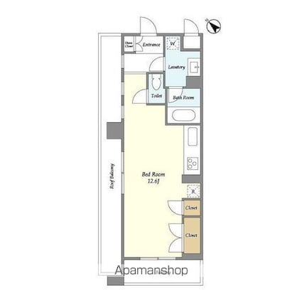 ＨＦ目黒行人坂レジデンス[1R/35.55m2]の間取図