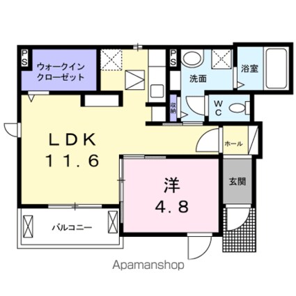 ドミール上祖師谷[1LDK/41.81m2]の間取図