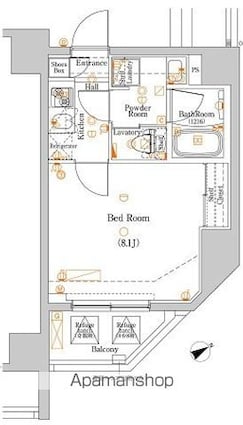 ＤＩＰＳ板橋駅前公園[1K/25.66m2]の間取図