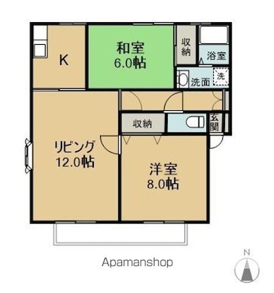長野県長野市大字南長池[2LDK/60m2]の間取図