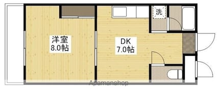 スライブ皆実[1DK/36m2]の間取図