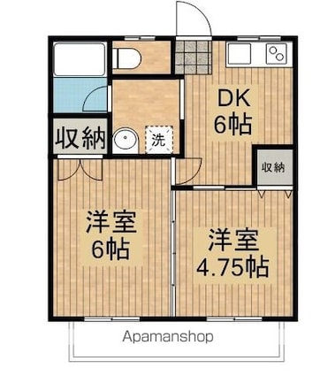 メゾン・ドール[2DK/43m2]の間取図